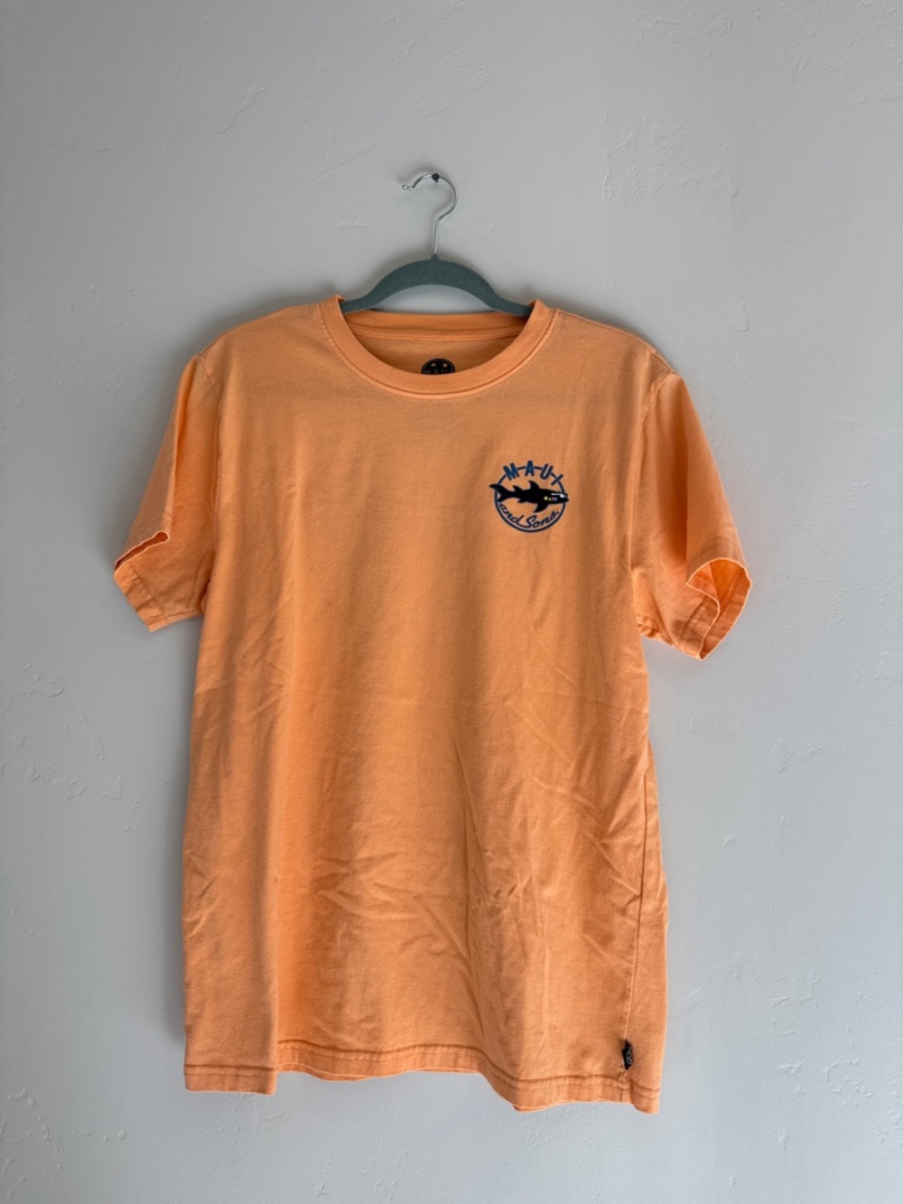 Maui and Sons Peach/Light Orange Tee with Blue Logo